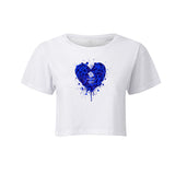 Team GB Heart Graffiti Cropped T-Shirt White