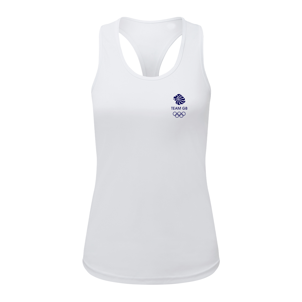 Team GB Active Women's White Racerback Vest