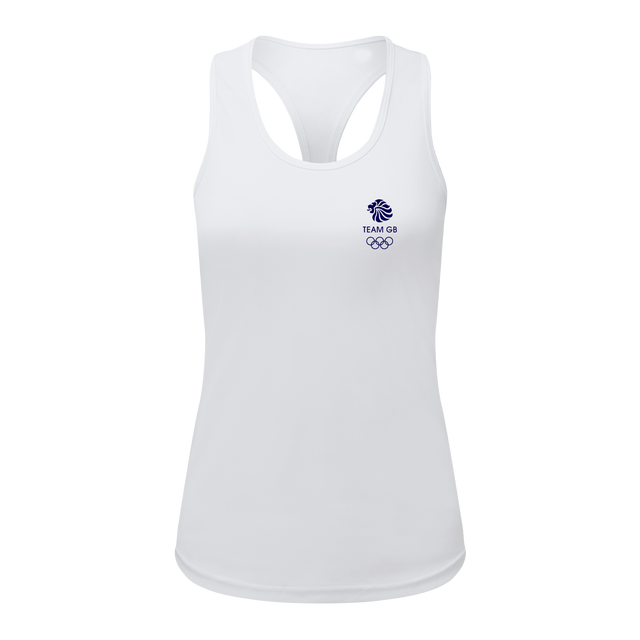 Team GB Active Women's White Racerback Vest