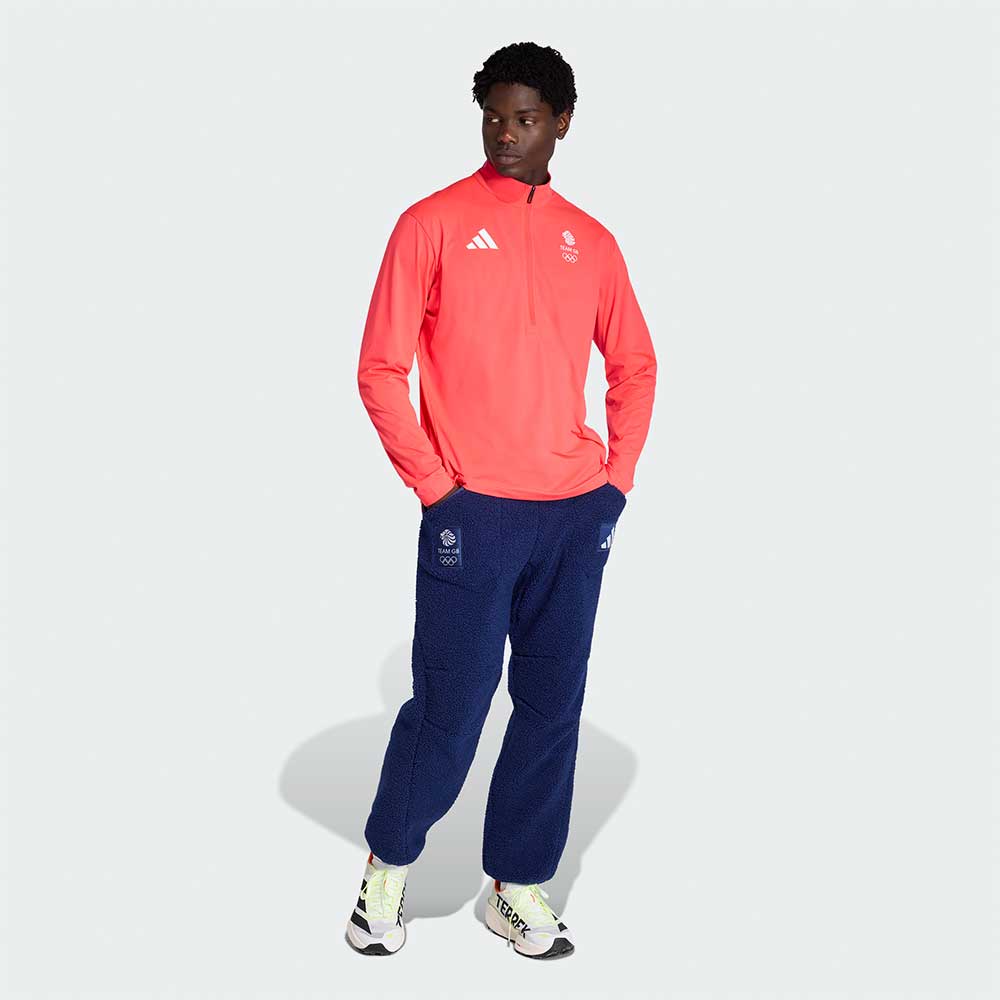 adidas 1/4 Zip adidas Milan 2026 Team GB 1/2 Zip Top - Red