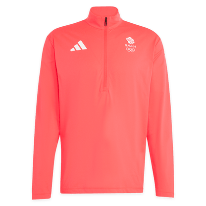 adidas 1/4 Zip adidas Milan 2026 Team GB 1/2 Zip Top - Red
