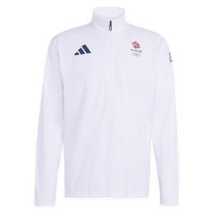 adidas 1/4 Zip adidas Milan 2026 Team GB 1/2 Zip Top - White