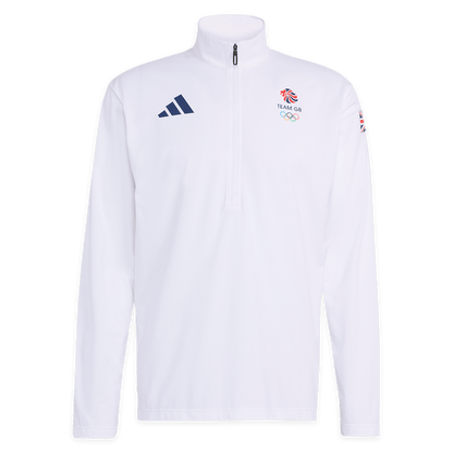 adidas 1/4 Zip adidas Milan 2026 Team GB 1/2 Zip Top - White
