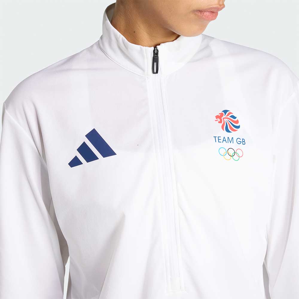 adidas x Team GB Milano Cortina 2026 1/2 Zip Top - White - Womens