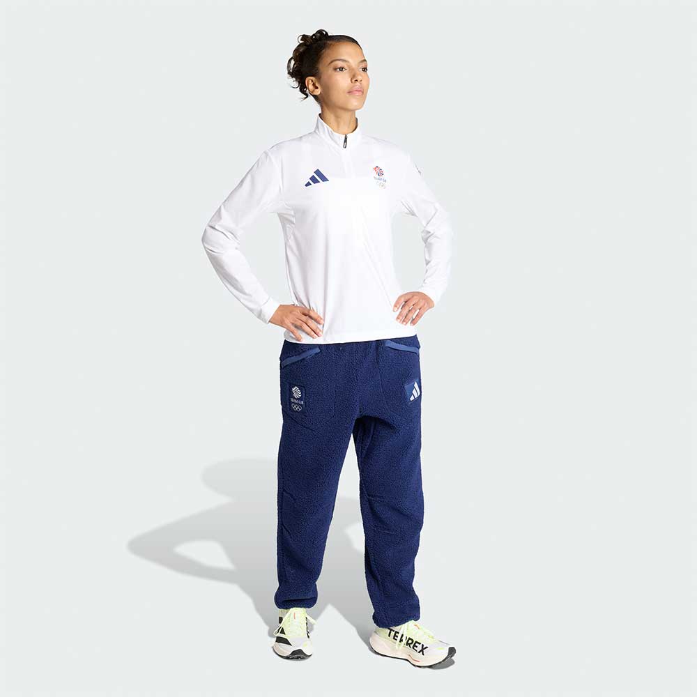 adidas x Team GB Milano Cortina 2026 1/2 Zip Top - White - Womens