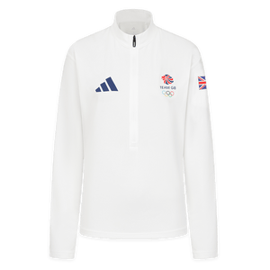 adidas 1/4 Zip adidas x Team GB Milano Cortina 2026 1/2 Zip Top - White - Womens