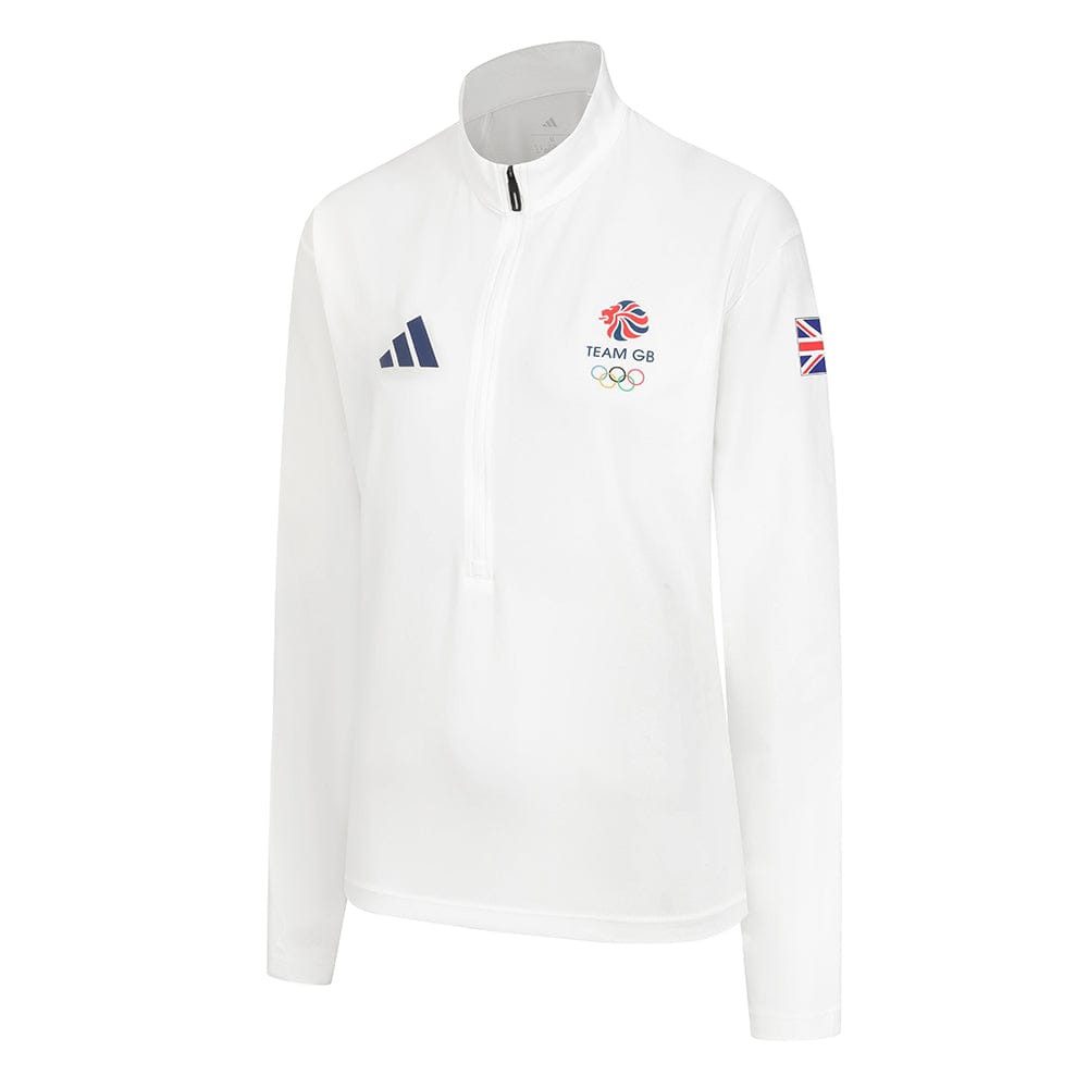 adidas x Team GB Milano Cortina 2026 1/2 Zip Top - White - Womens