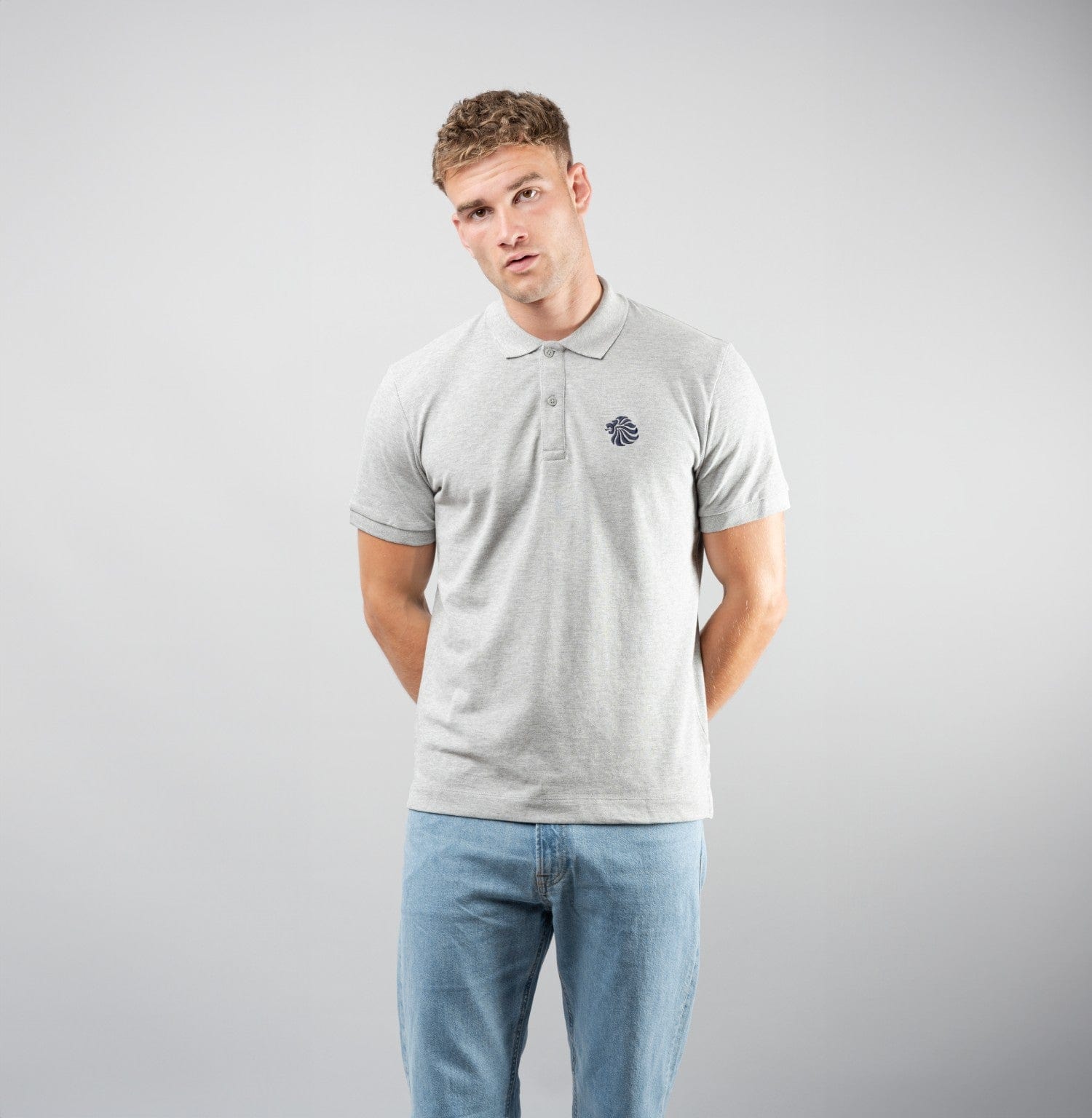 Team GB Polo Shirt Adult Team GB Mono Lion Polo  - Grey