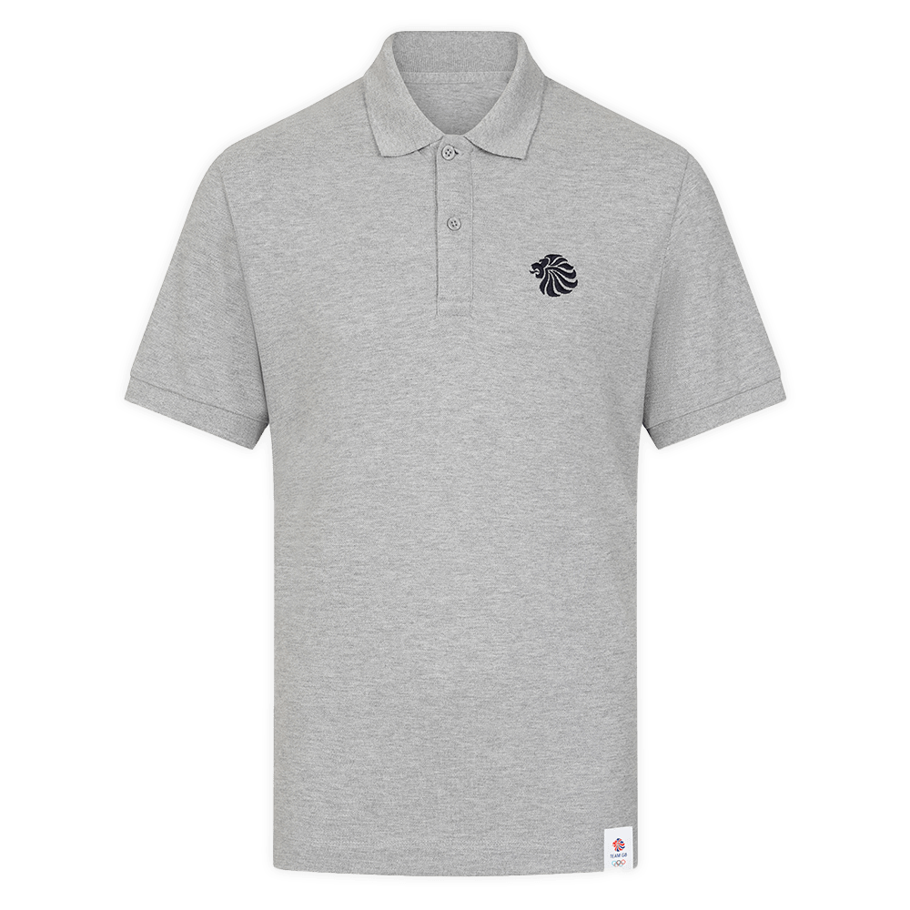 Team GB Polo Shirt Adult Team GB Mono Lion Polo  - Grey