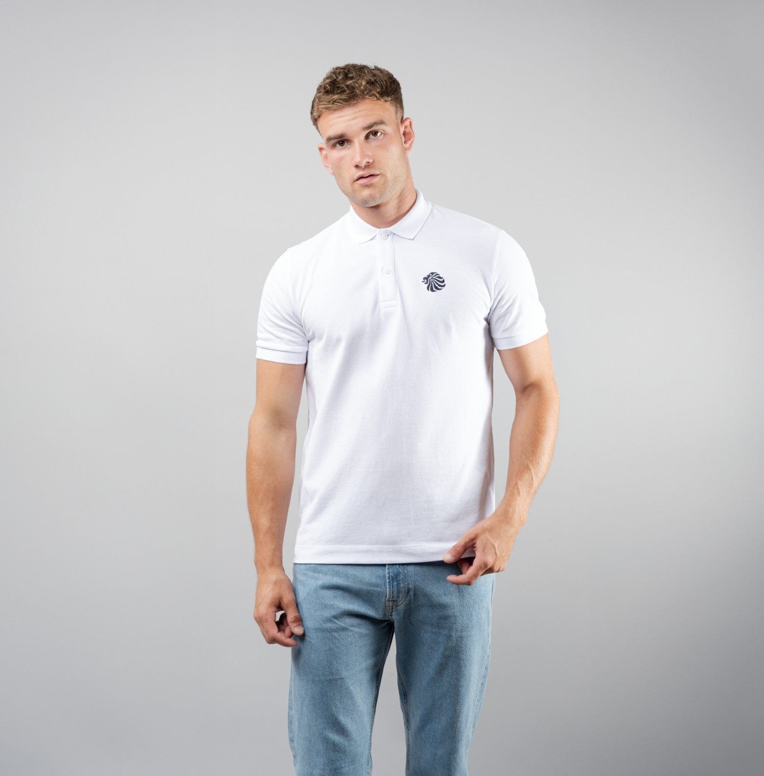 Team GB Polo Shirt Adult Team GB Mono Lion Polo  - White