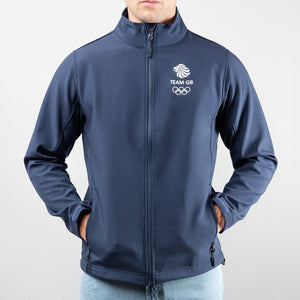 Team GB Jacket Adult Team GB Mono Small Logo Softshell  - Navy
