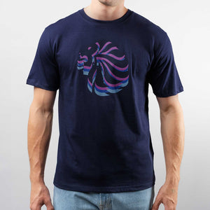 Team GB T-Shirt Adult Team GB Stacked Large Lion Graphic T-Shirt  - Navy