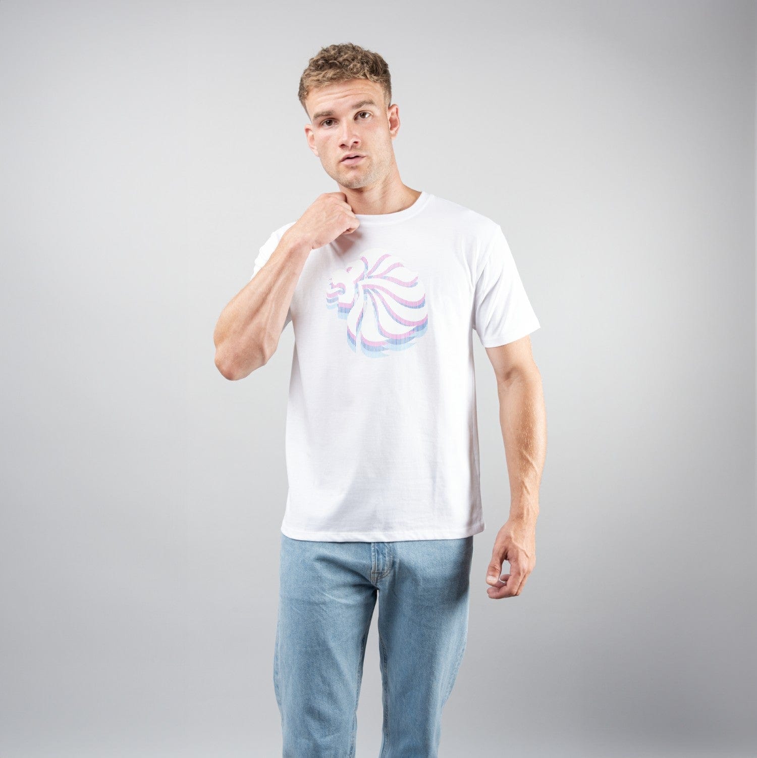 Team GB T-Shirt Adult Team GB Stacked Large Lion Graphic T-Shirt  - White