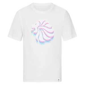 Team GB T-Shirt Adult Team GB Stacked Large Lion Graphic T-Shirt  - White
