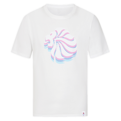 Team GB T-Shirt Adult Team GB Stacked Large Lion Graphic T-Shirt  - White