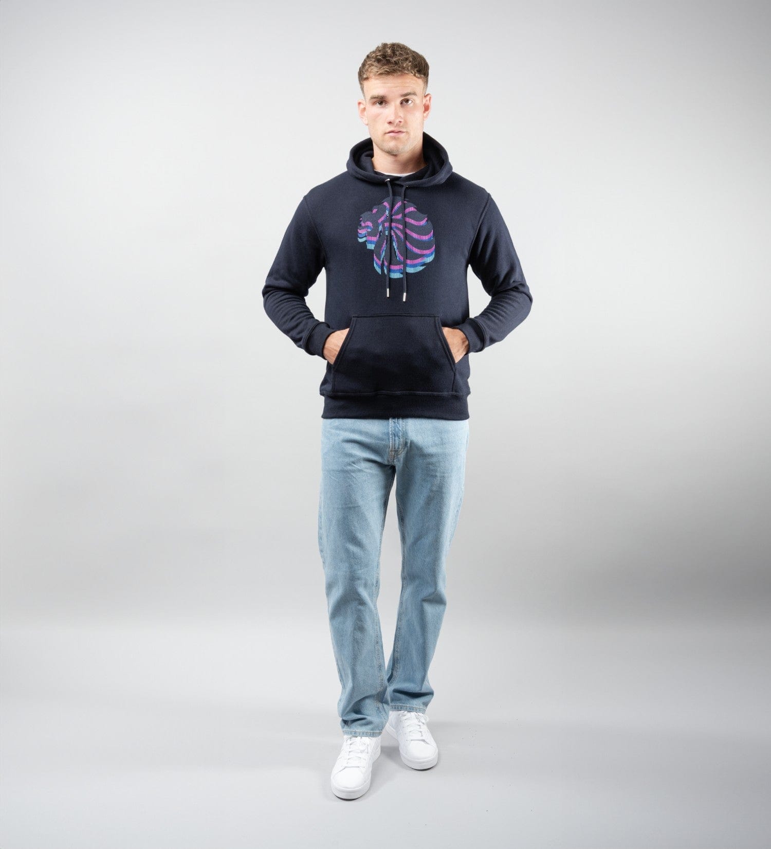 Team GB Hoodie Adult Team GB Stacked Large Lion Hoodie  - Navy