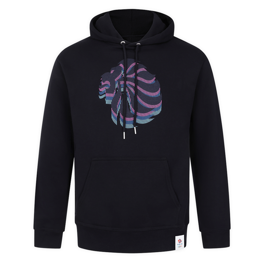 Team GB Hoodie Adult Team GB Stacked Large Lion Hoodie  - Navy