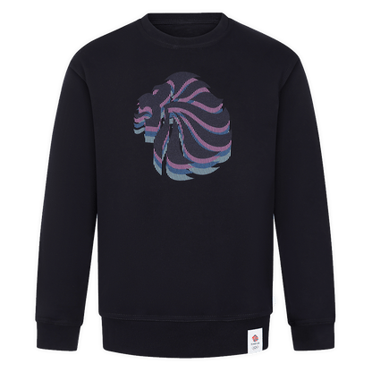 Team GB Sweatshirt Adult Team GB Stacked Large Lion Sweat  - Navy