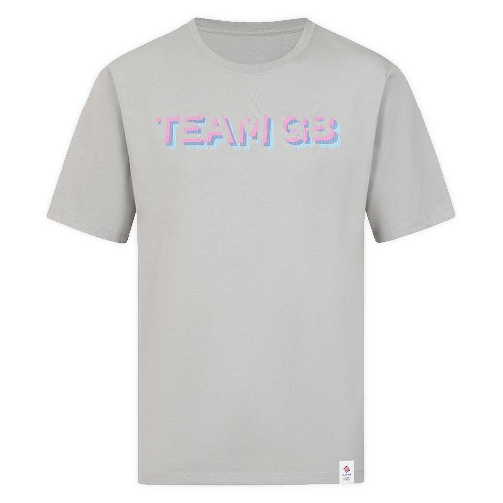 Team GB T-Shirt Adult Team GB Stacked Text T-Shirt  - Grey