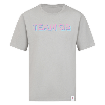 Team GB T-Shirt Adult Team GB Stacked Text T-Shirt  - Grey