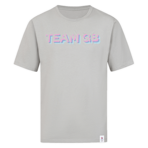 Team GB T-Shirt Adult Team GB Stacked Text T-Shirt  - Grey
