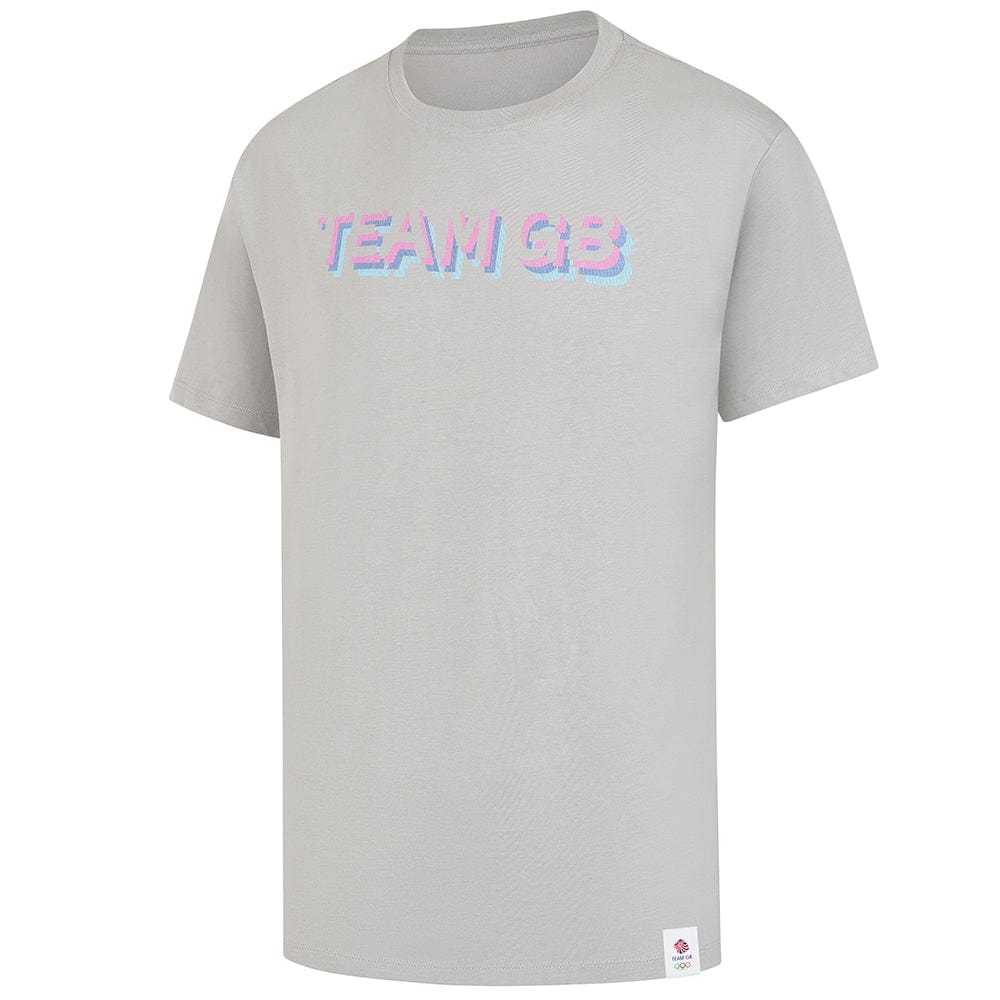 Team GB T-Shirt Adult Team GB Stacked Text T-Shirt  - Grey