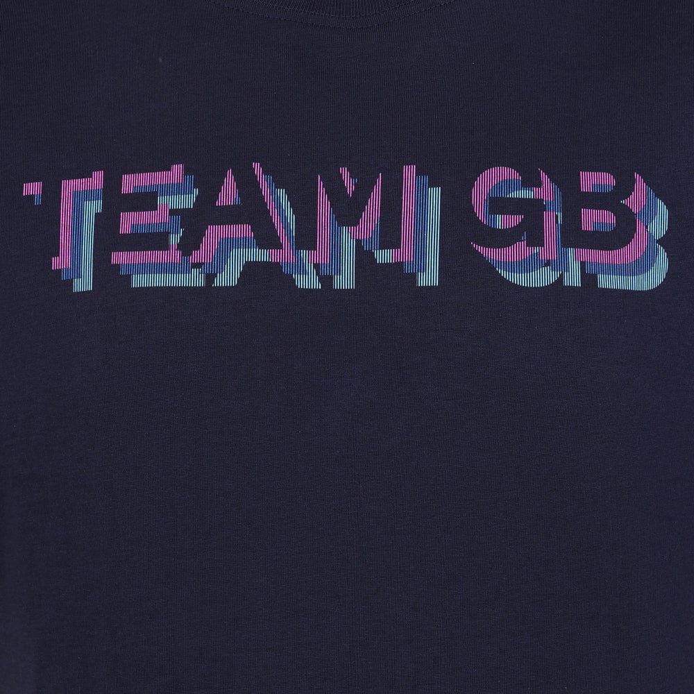 Team GB T-Shirt Adult Team GB Stacked Text T-Shirt  - Navy