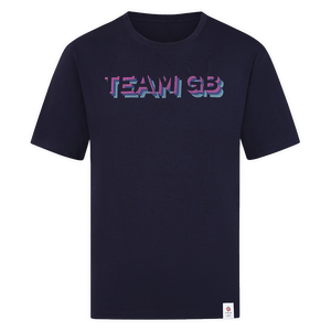 Team GB T-Shirt Adult Team GB Stacked Text T-Shirt  - Navy