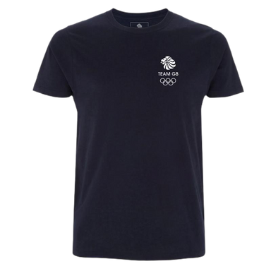 Team GB Olympic Small White Logo T-Shirt Men's - Navy