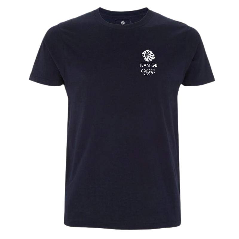 Team GB Olympic Small White Logo T-Shirt Men's - Navy