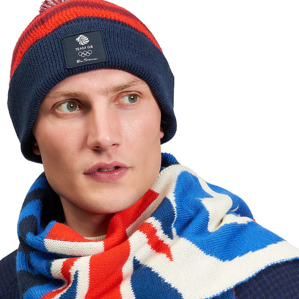帽子 SCARF HAT (M) / Botanical-Navy Ben Sherman Team GB Tom Daley Hat & Scarf Set