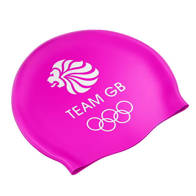 Team GB Bright Logo Swim Cap - PINK