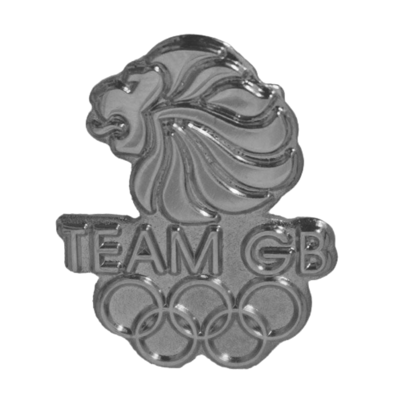 Team GB Lions Head and Olympic Rings Pin Badge - Silver