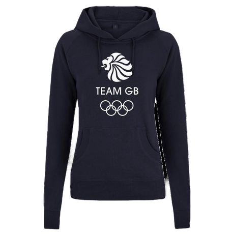 Team GB Olympic White Logo Hoodie Women's - Navy