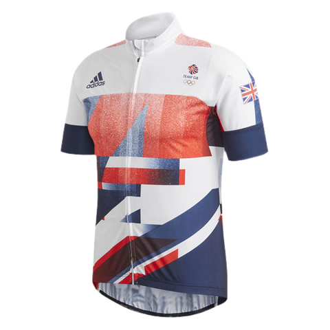 adidas Men's Team GB Replica Cycling Short Sleeve Jersey - White