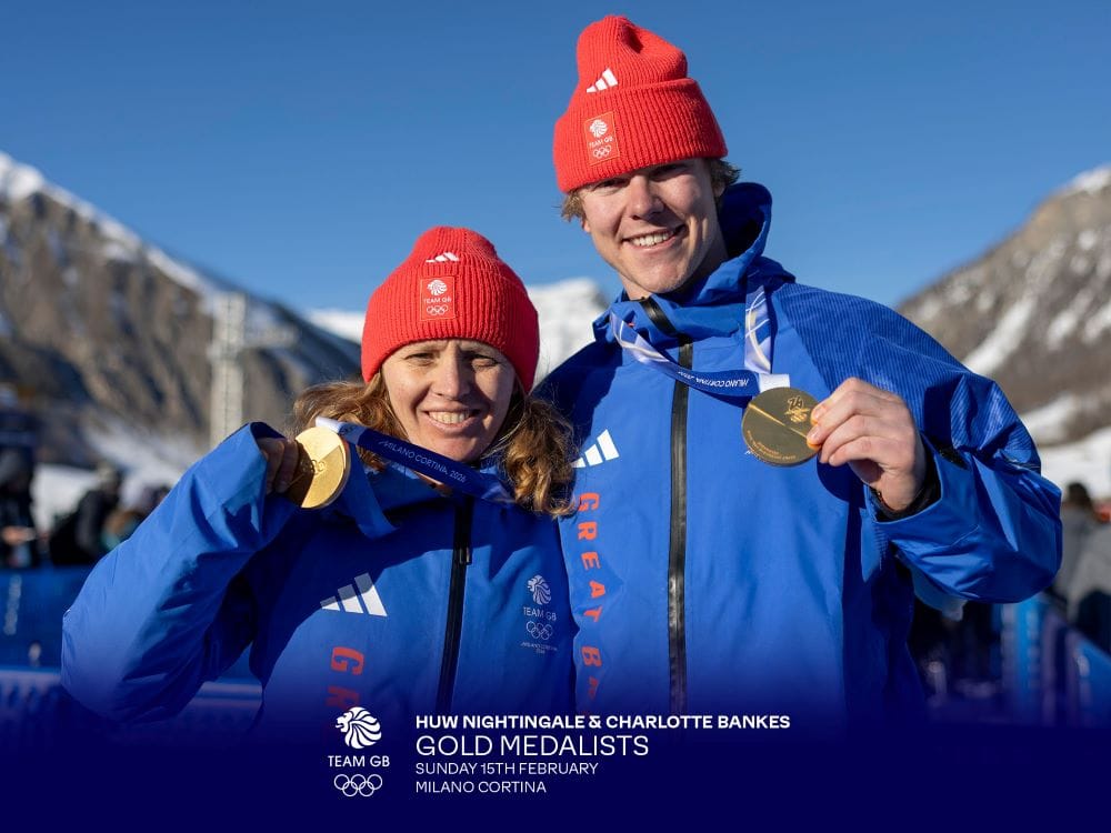 Arena Imaging Picture Huw Nightingale & Charlotte Bankes Gold Medalist Tempered Glass Frame - 8 x 6