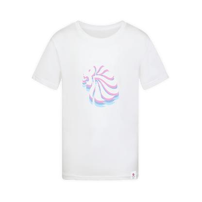 Team GB T-Shirt Junior Team GB Stacked Large Lion Graphic T-Shirt  - White