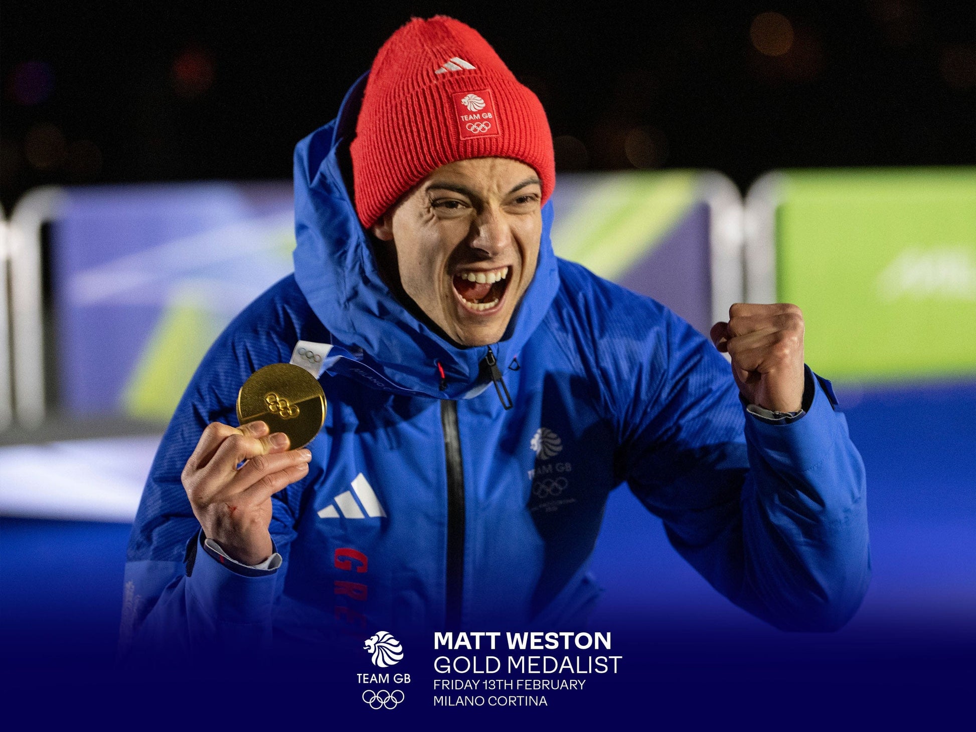 Arena Imaging Picture Unframed Matt Weston Gold Medalist Tempered Glass Frame - 8 x 6