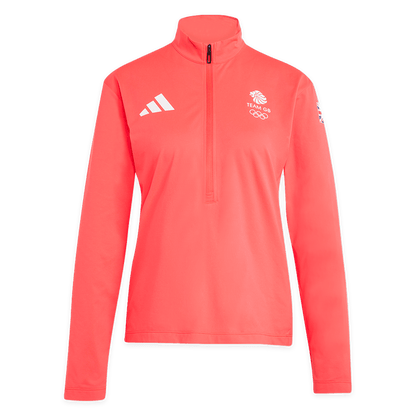 adidas 1/4 Zip NOT LIVE - adidas Milan 2026 Team GB 1/2 Zip Top - Red - Womens