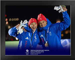 Arena Imaging Picture Tabby Stoecker & Matt Weston Gold Medalist Tempered Glass Frame - 8 x 6