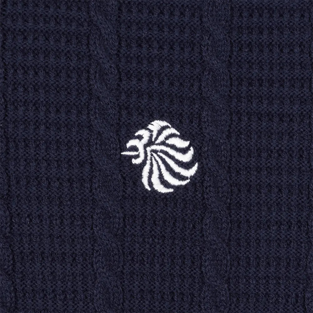 Team GB 1/4 Zip Team GB Cable Knitted 1/4 Zip - Navy