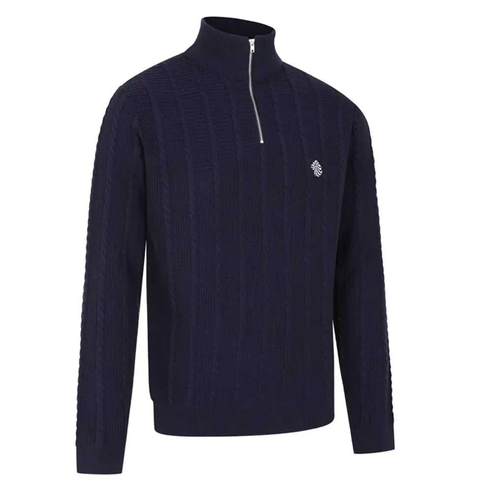 Team GB 1/4 Zip Team GB Cable Knitted 1/4 Zip - Navy