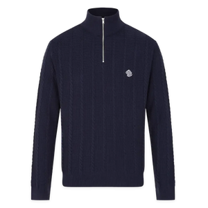 Team GB 1/4 Zip Team GB Cable Knitted 1/4 Zip - Navy