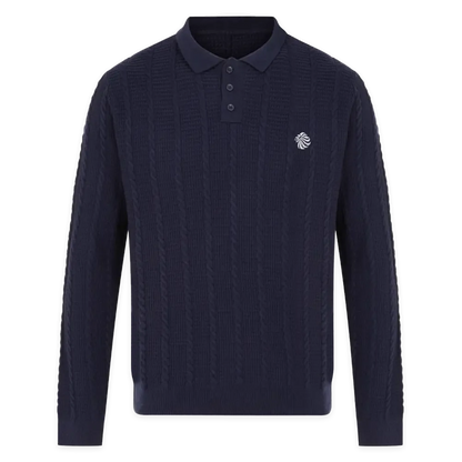 Team GB Knitted Polo Sweat Team GB Cable Knitted Polo Sweat - Navy