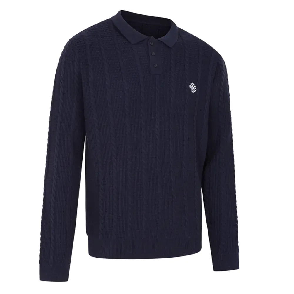 Team GB Knitted Polo Sweat Team GB Cable Knitted Polo Sweat - Navy