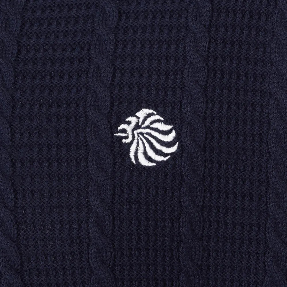 Team GB Knitted Polo Sweat Team GB Cable Knitted Polo Sweat - Navy