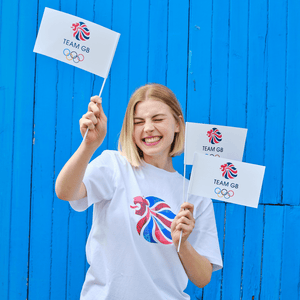 Team GB Flag Team GB Supporters White Icon Handwaver Flag x 10 Pack