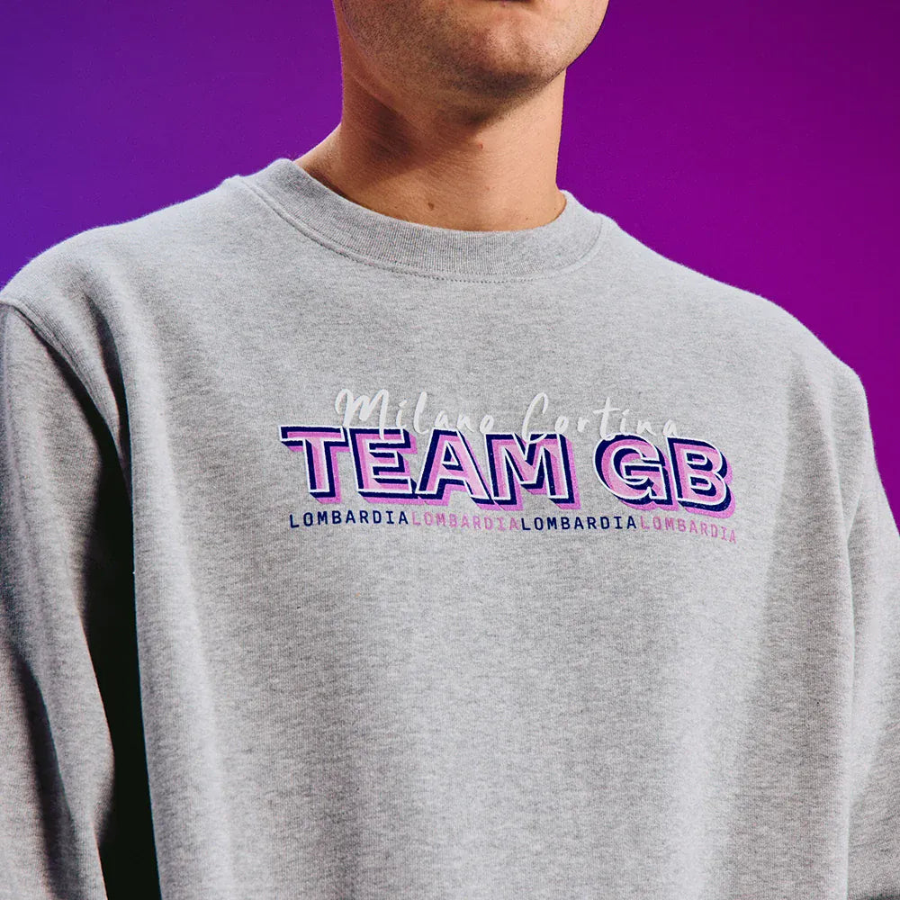 Team GB Sweatshirt Team GB Winter Olympics Milano Cortina 2026 Crew Sweat Shirt - Grey
