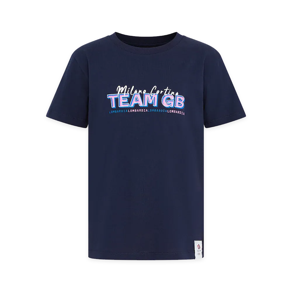 Team GB T-Shirt Team GB Winter Olympics Milano Cortina 2026 Kids T-Shirt - Navy