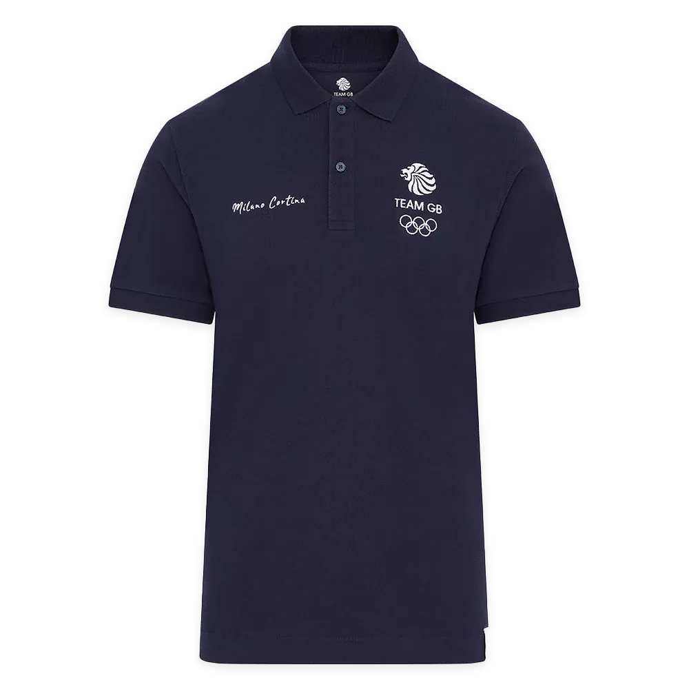 Team GB Polo Shirt Team GB Winter Olympics Milano Cortina 2026 Polo Shirt - Navy
